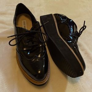 Steve Madden Faux Patent Leather Platform Loafers